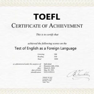 TOEFL certificate