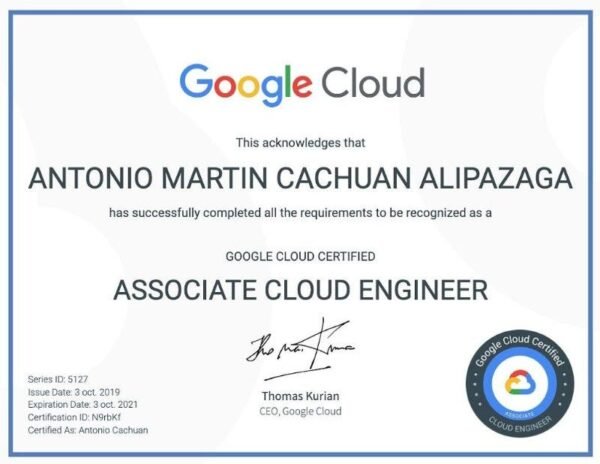 GOOGLE CLOUD certificate